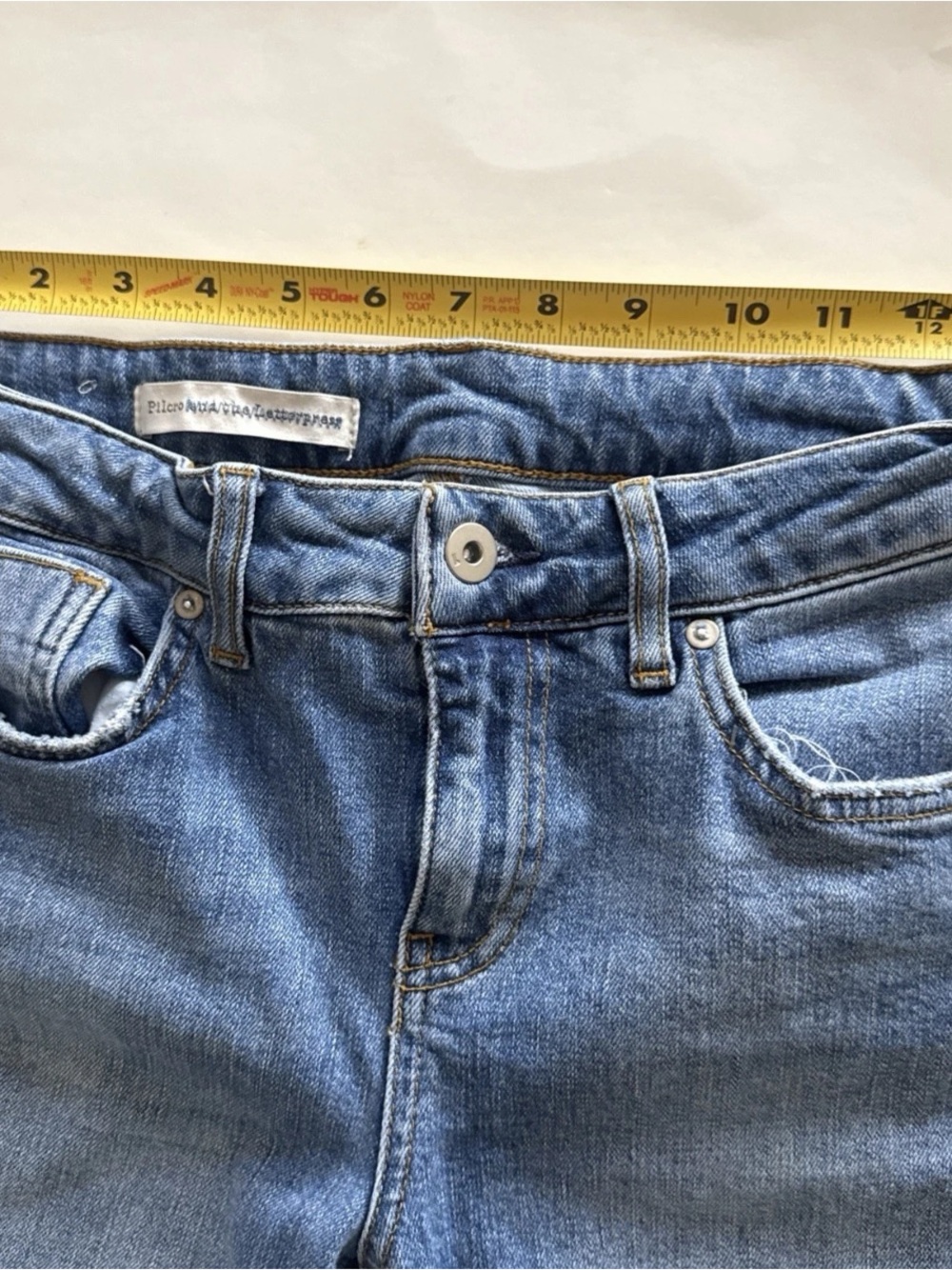Anthropologie Pilcro Side Tuxedo Stripe Jeans Women Silver Glitter Crop Denim 26 - Picture 6 of 16
